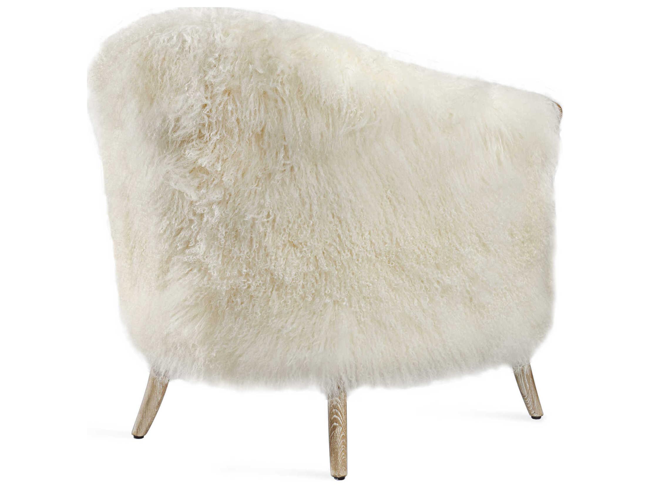 Interlude Home Ilaria Fur Brown Accent Chair