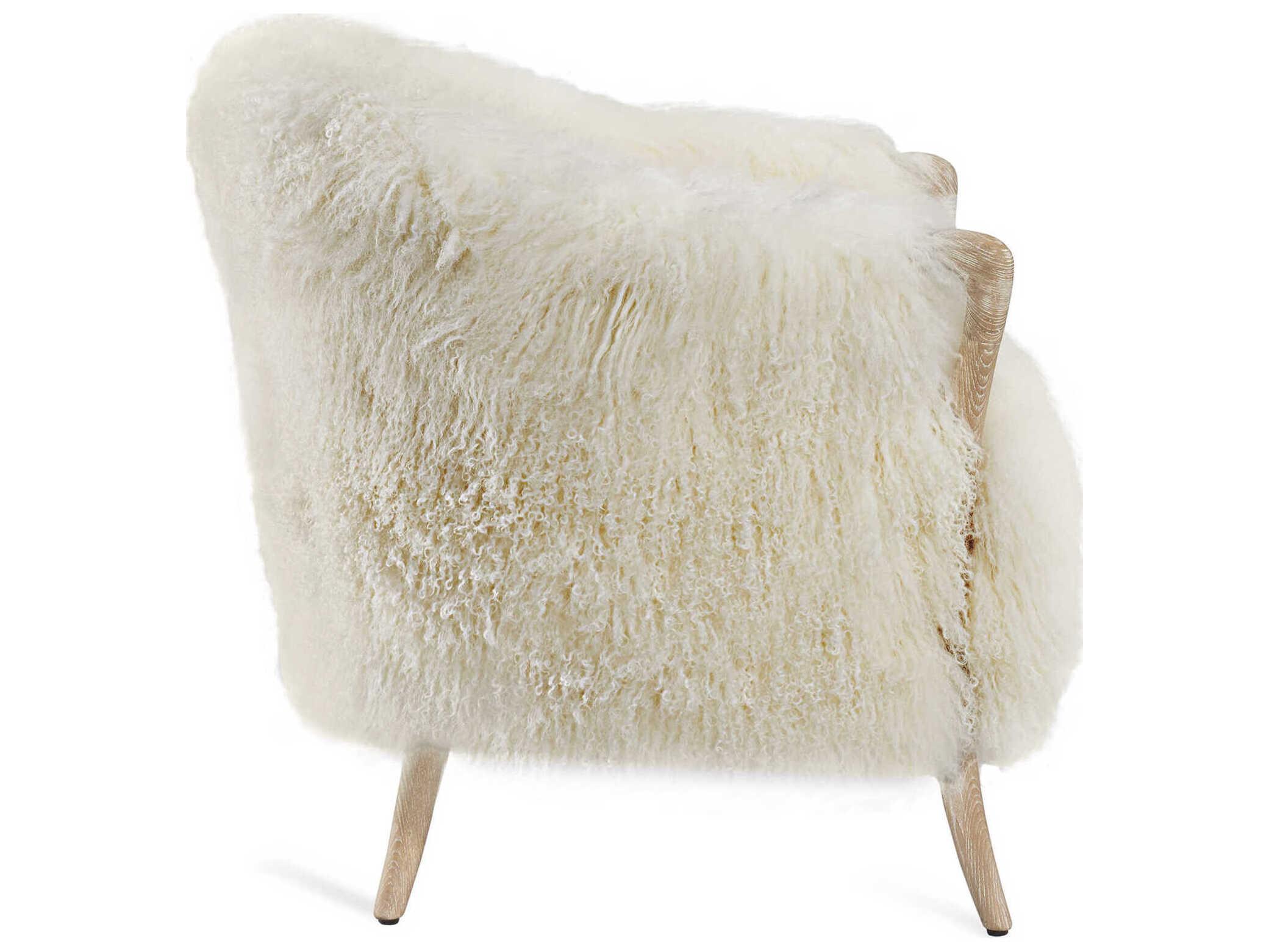 Interlude Home Ilaria Fur Brown Accent Chair