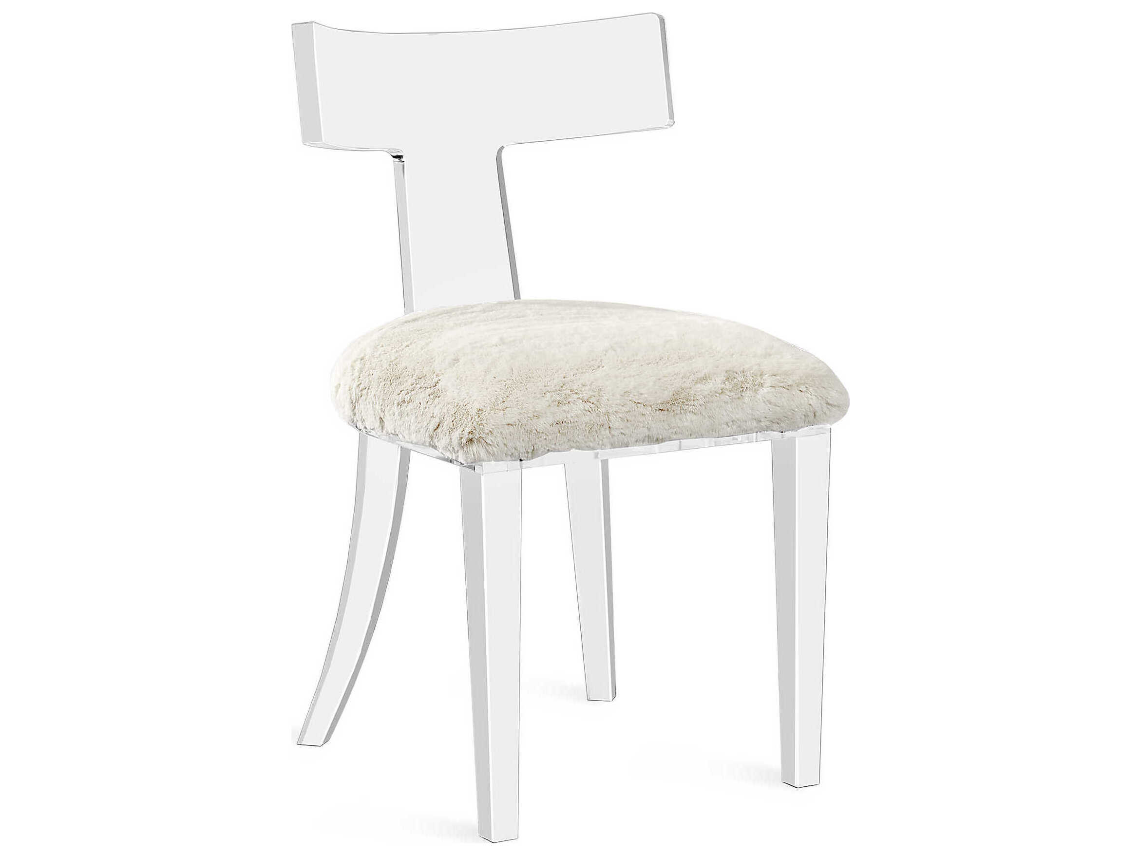 Interlude Home Tristan Fur Clear Side Dining Chair