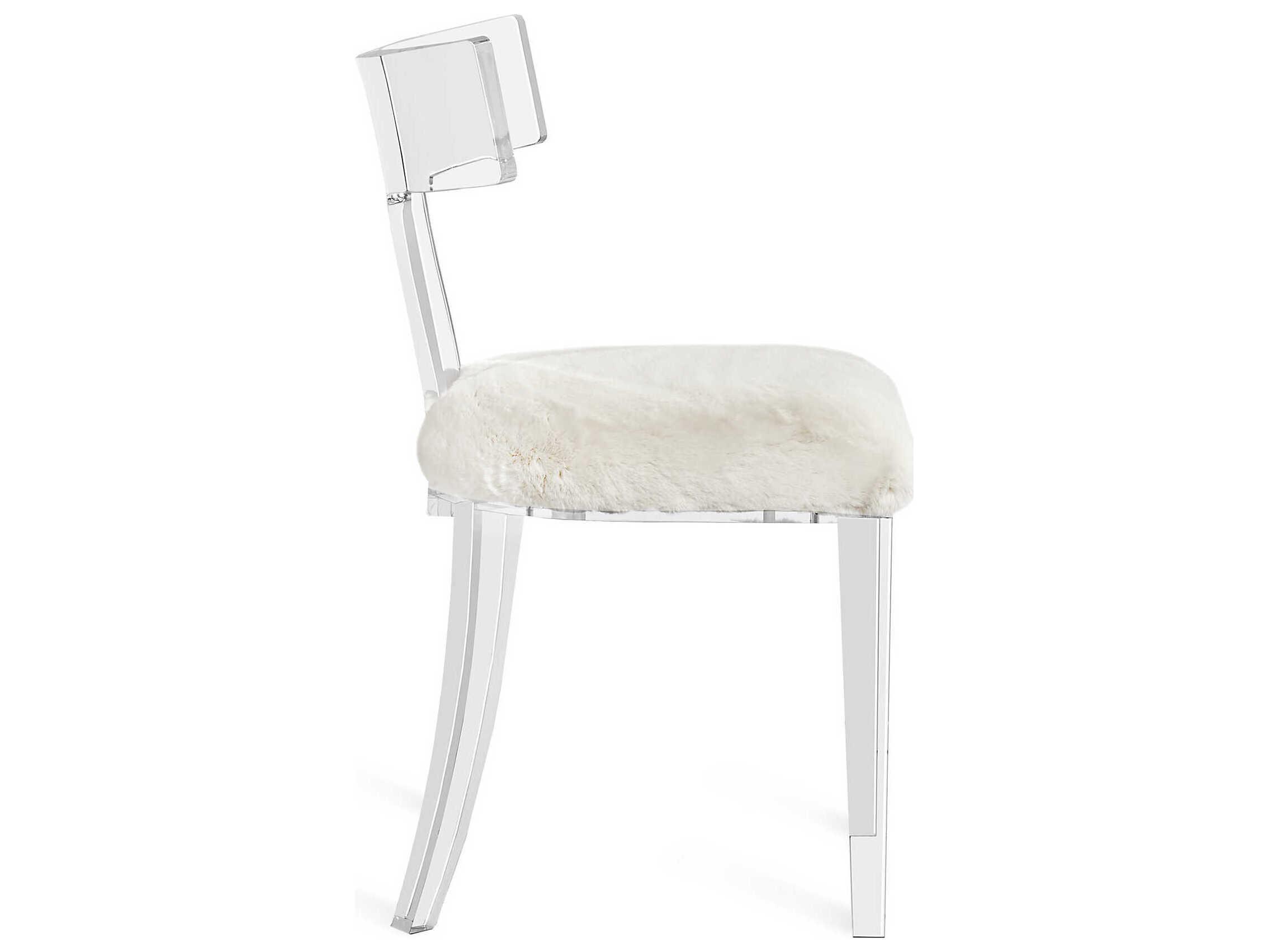 Interlude Home Tristan Fur Clear Side Dining Chair