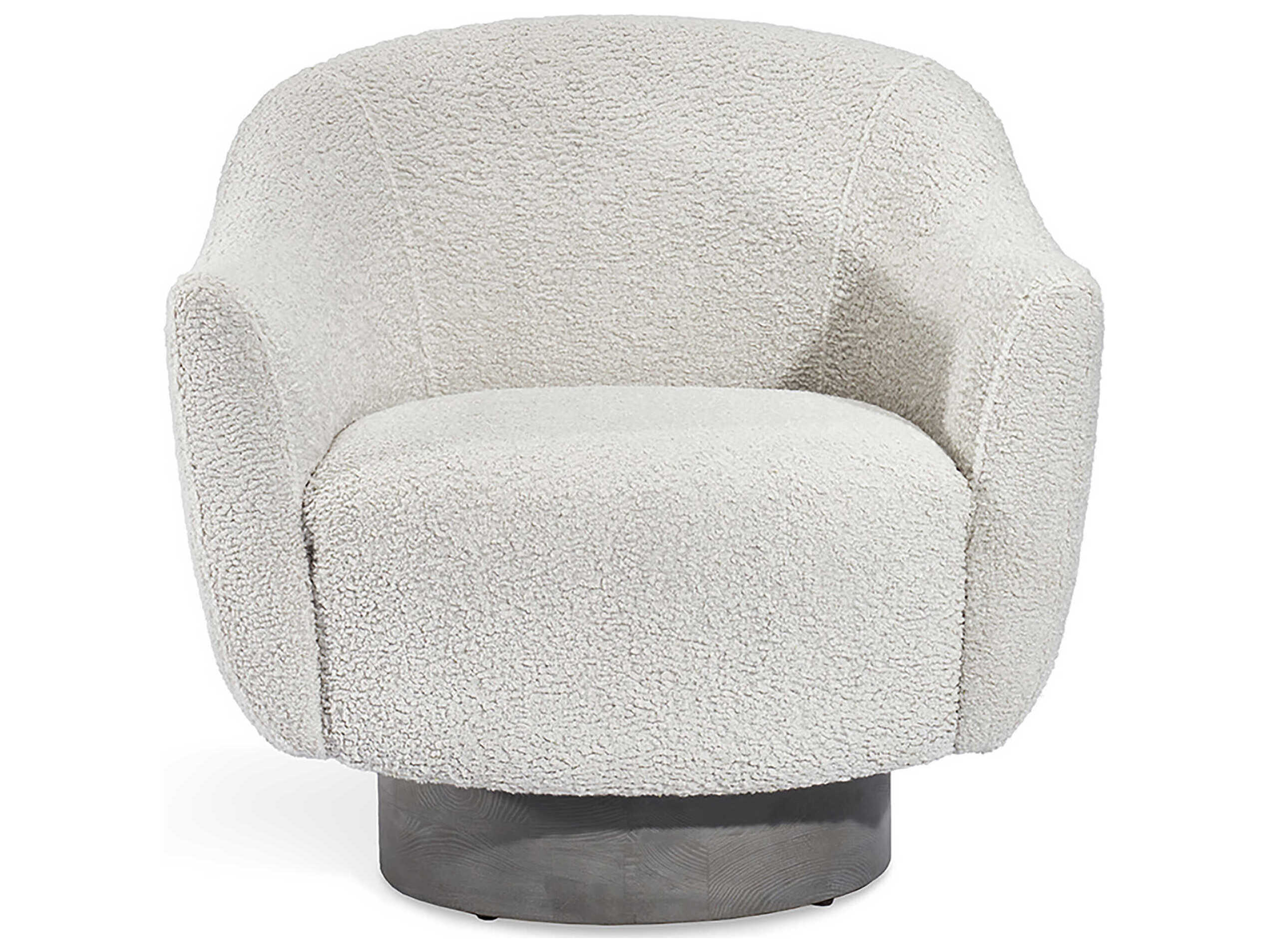 Interlude Home Simone Swivel Gray Fabric Accent Chair