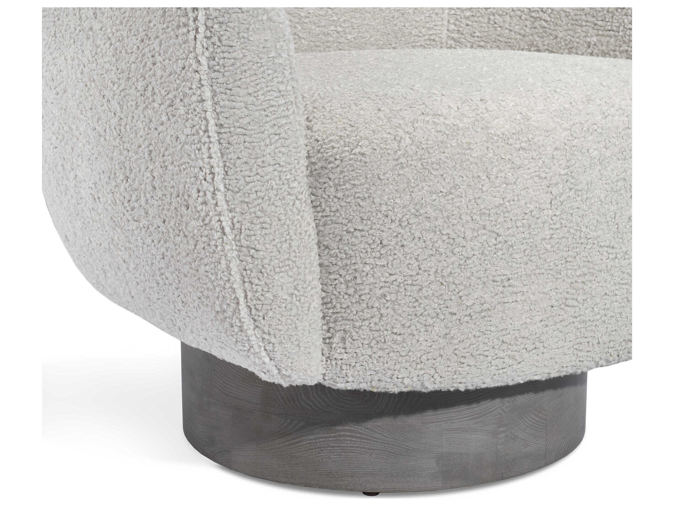 Interlude Home Simone Swivel Gray Fabric Accent Chair