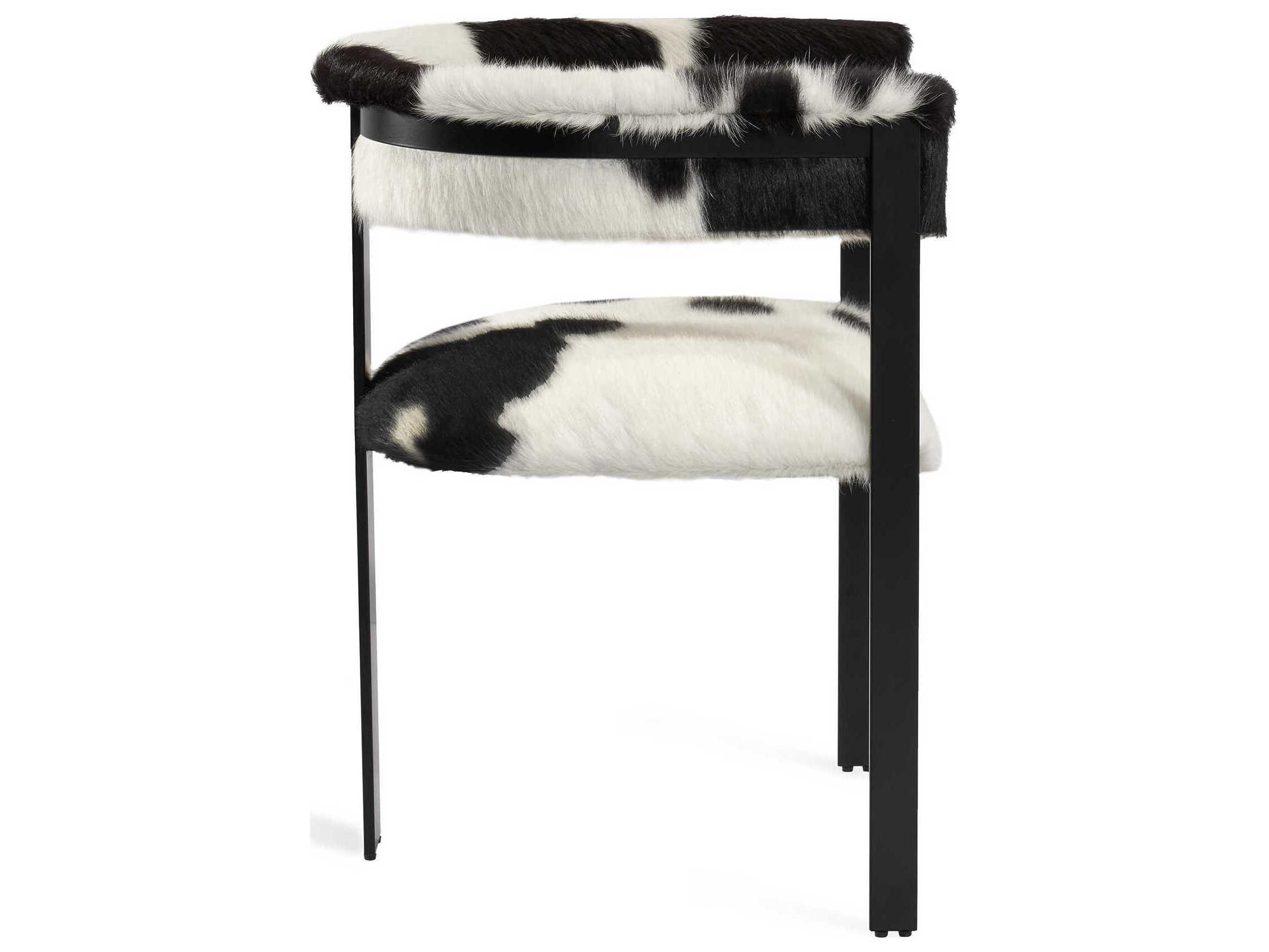 Interlude Home Darcy Leather Black Upholstered Arm Dining Chair