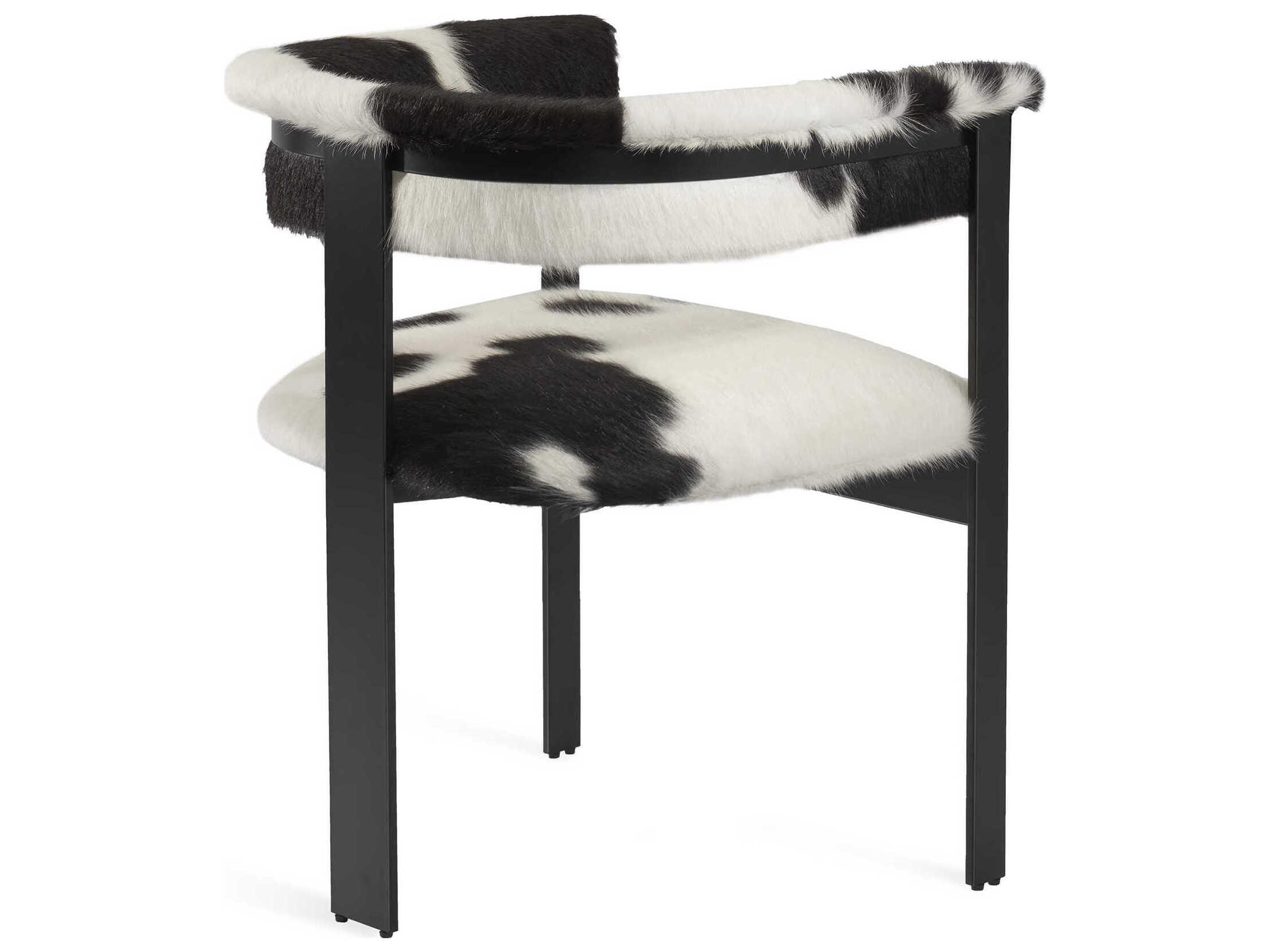 Interlude Home Darcy Leather Black Upholstered Arm Dining Chair