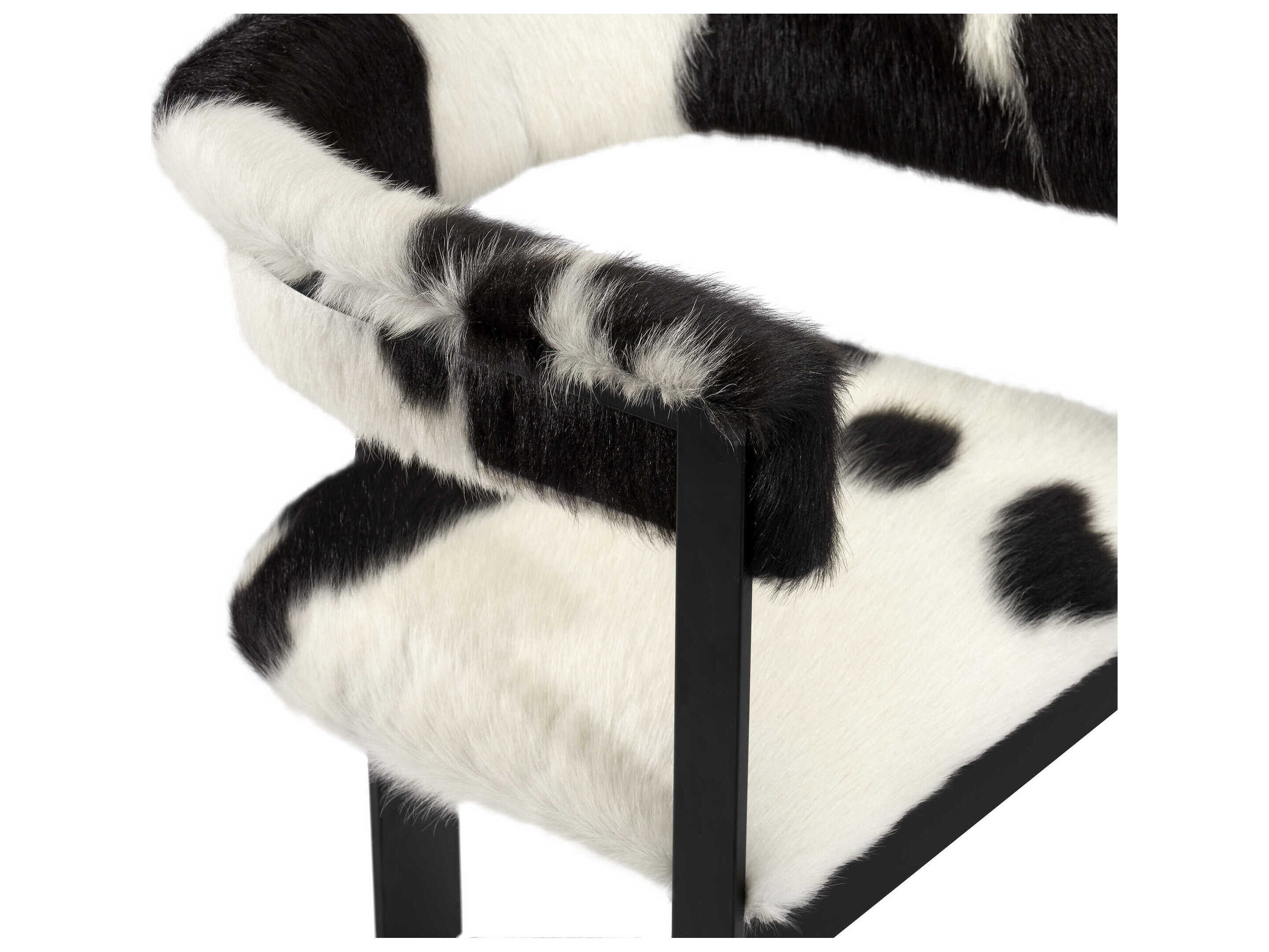 Interlude Home Darcy Leather Black Upholstered Arm Dining Chair