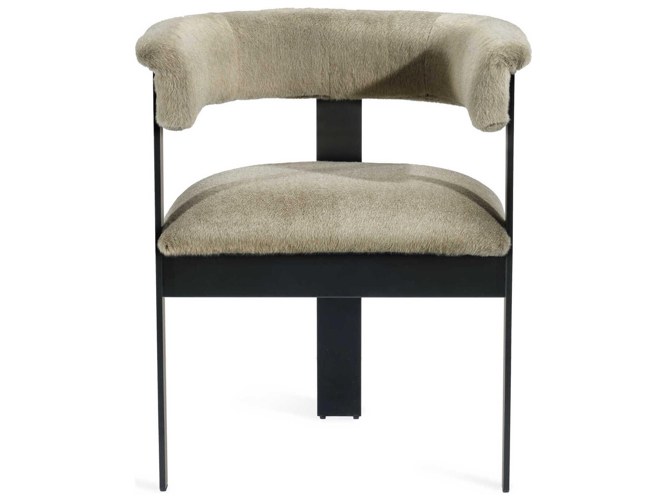 Interlude Home Darcy Fur Beige Arm Dining Chair