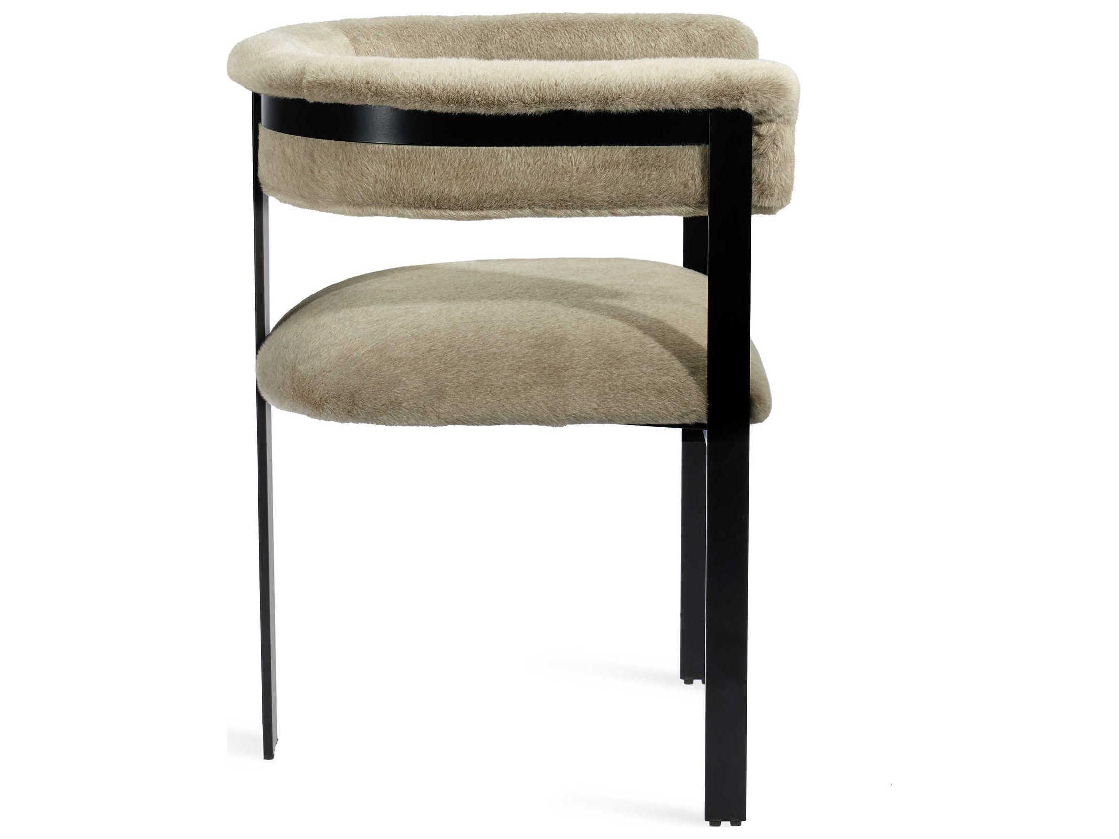 Interlude Home Darcy Fur Beige Arm Dining Chair