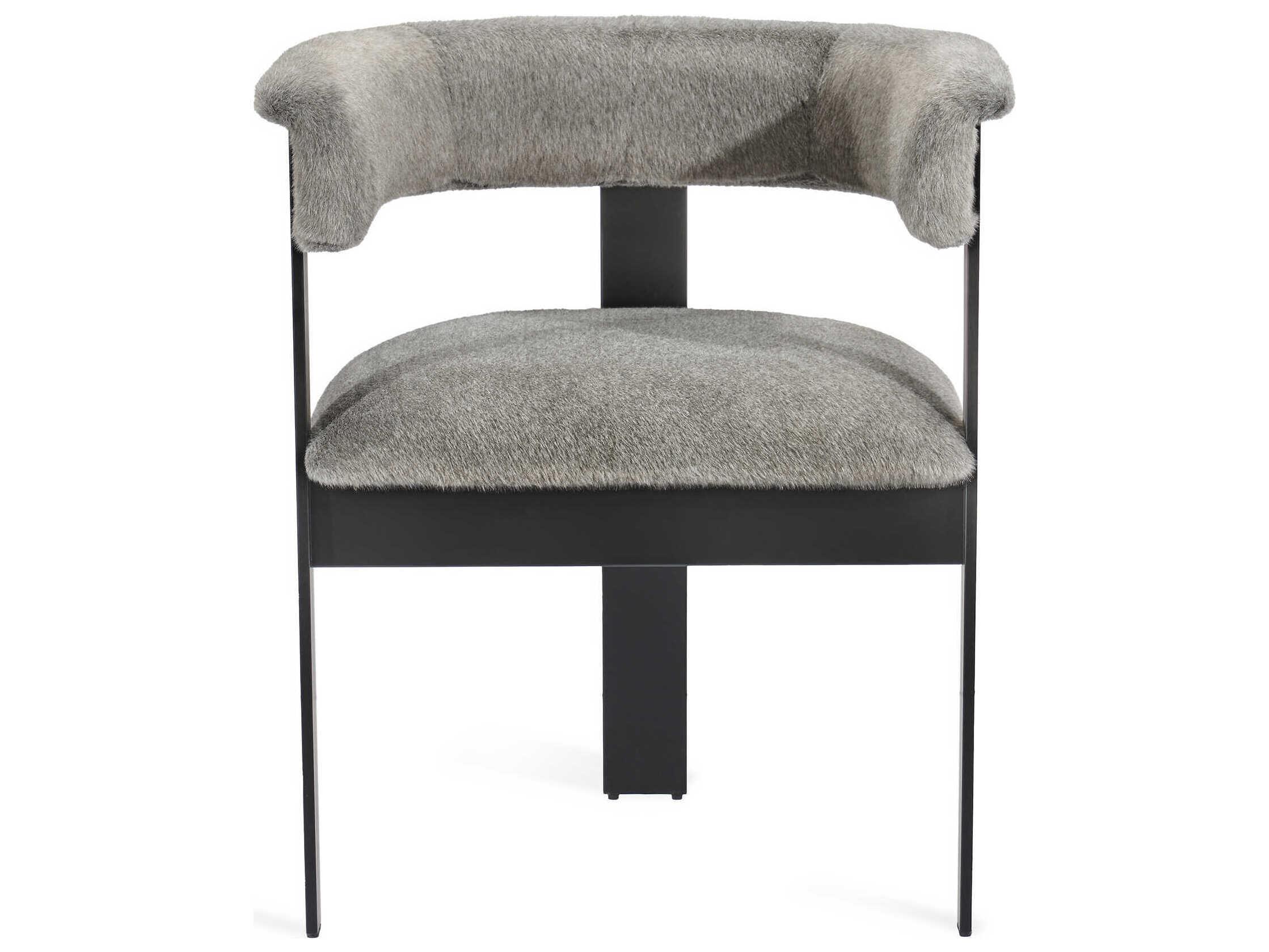 Interlude Home Darcy Fur Black Arm Dining Chair