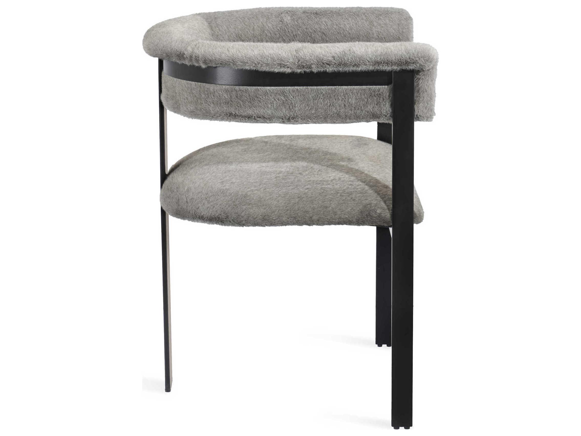 Interlude Home Darcy Fur Black Arm Dining Chair