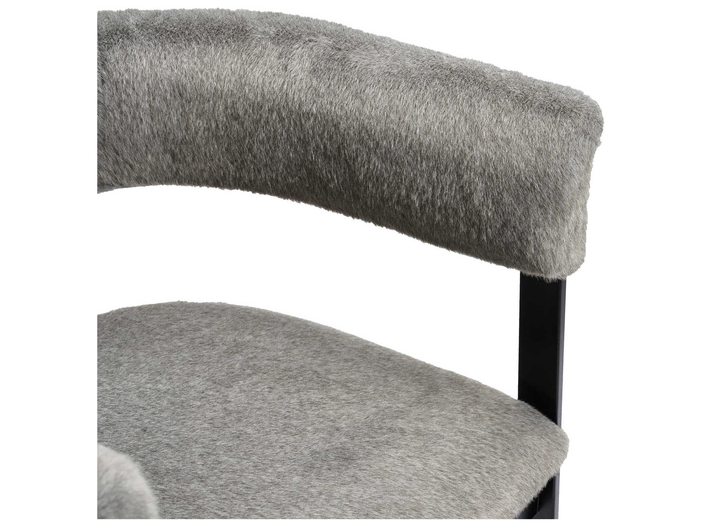 Interlude Home Darcy Fur Black Arm Dining Chair