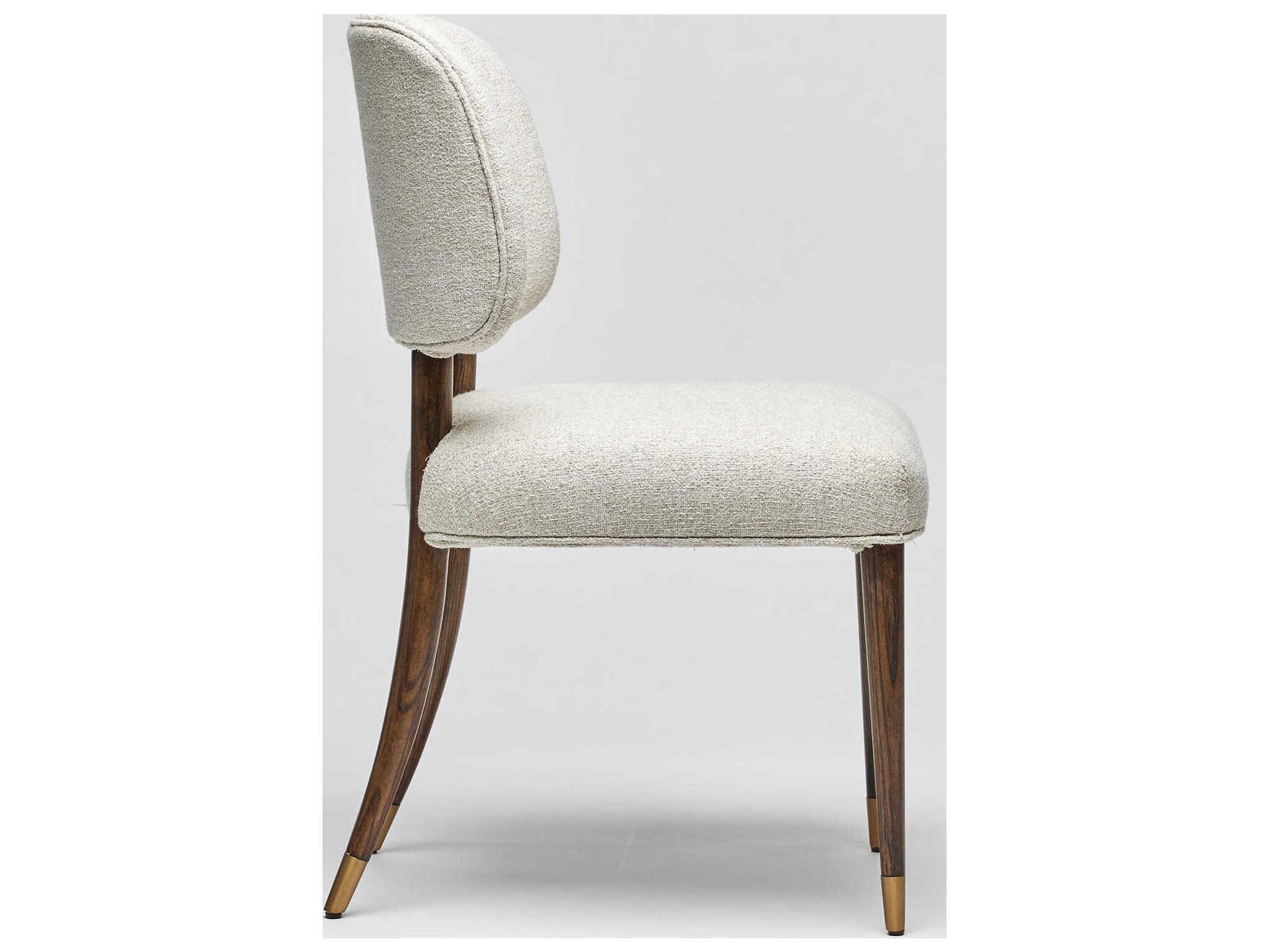 Interlude Home Serafina White Upholstered Armless Dining Chair