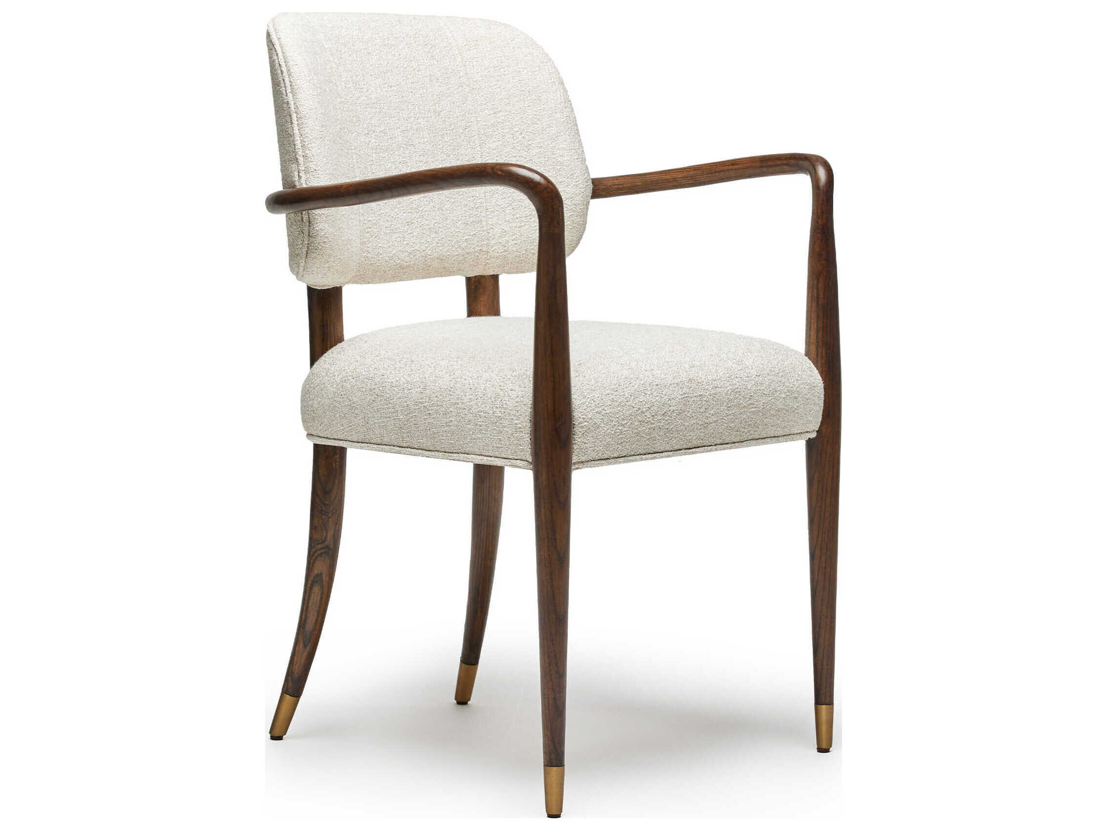 Interlude Home Serafina White Upholstered Arm Dining Chair