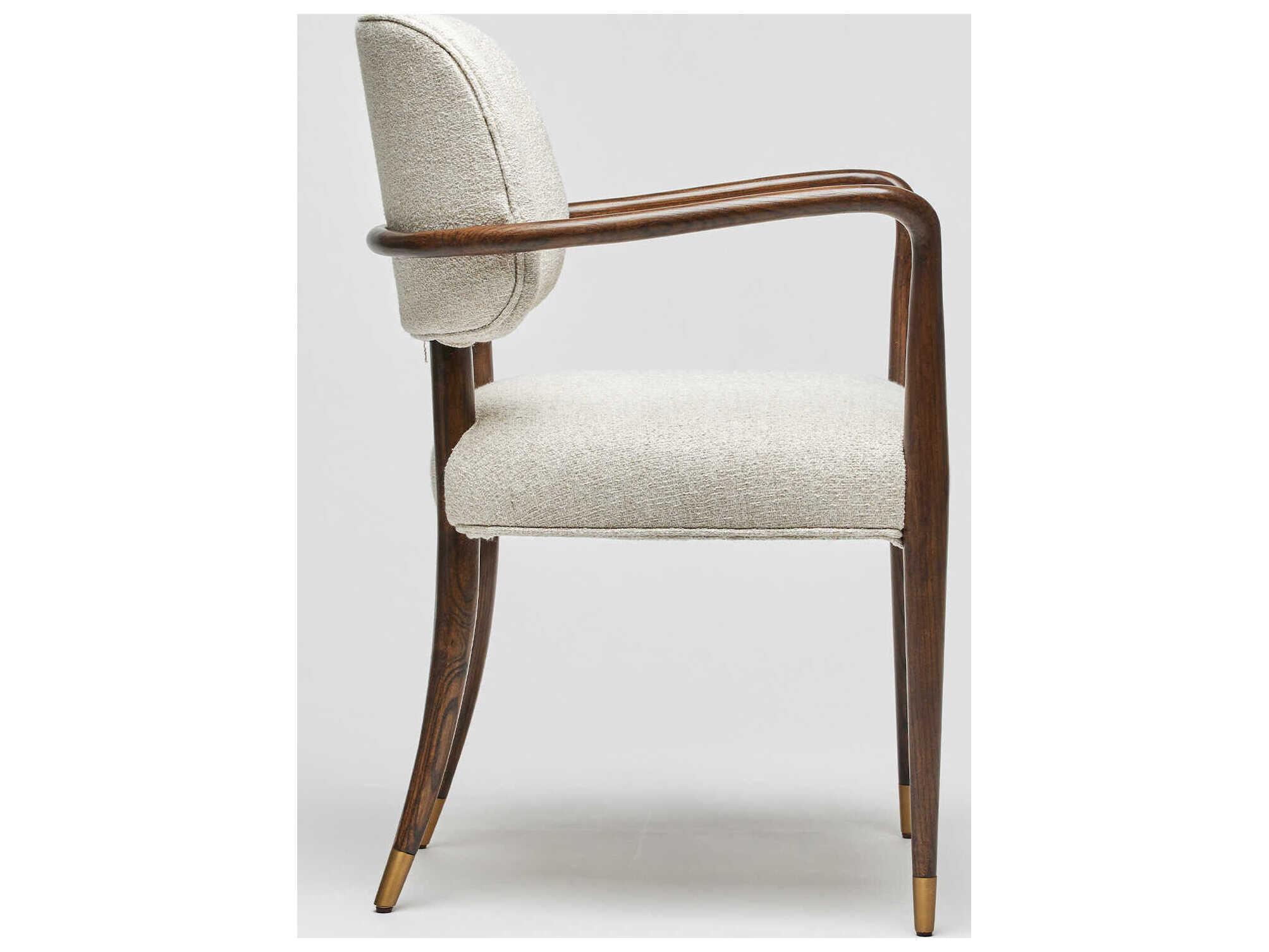 Interlude Home Serafina White Upholstered Arm Dining Chair