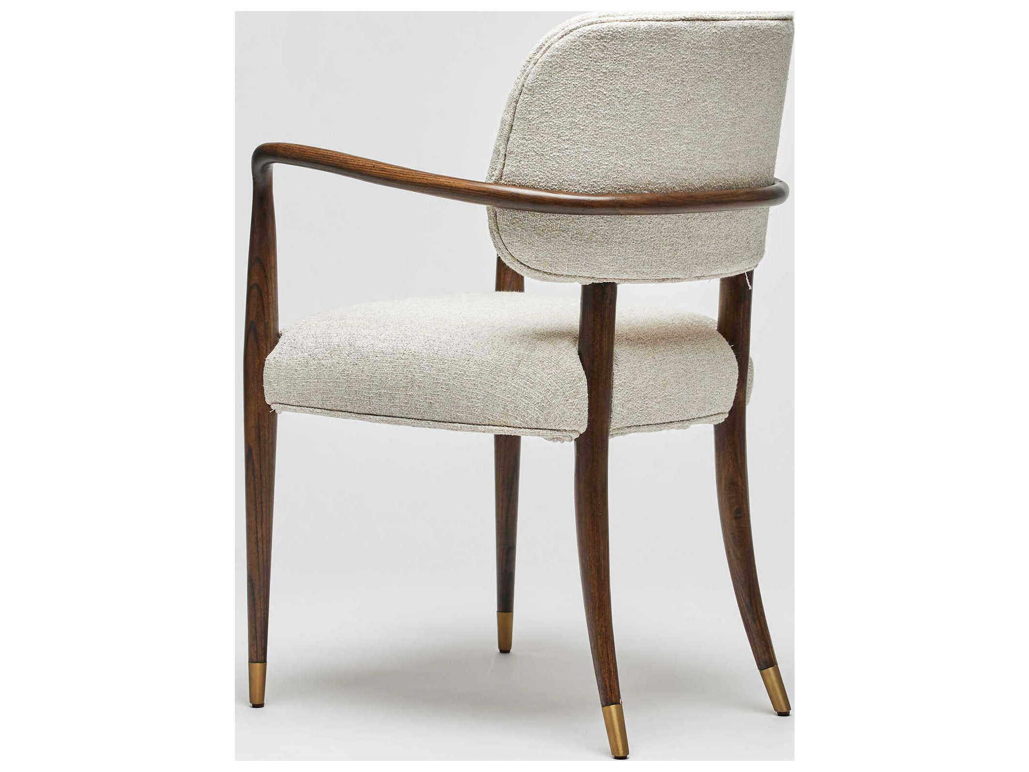 Interlude Home Serafina White Upholstered Arm Dining Chair