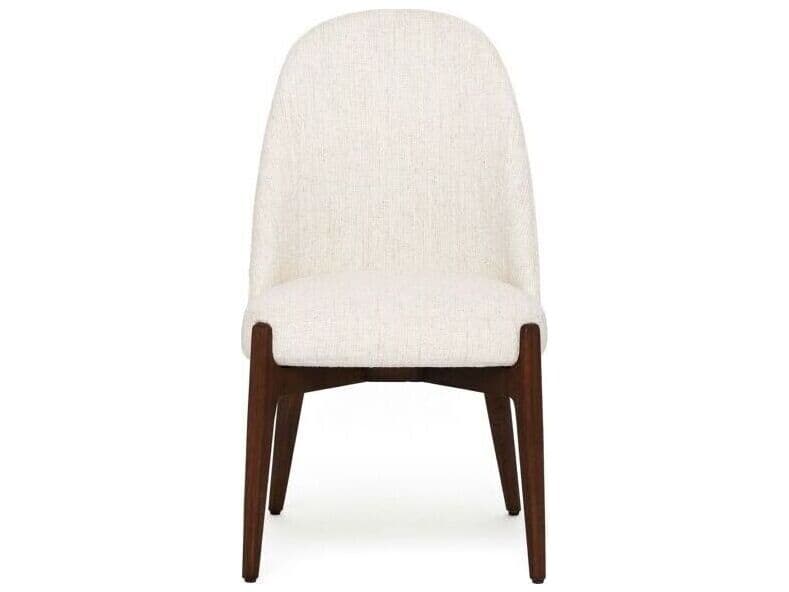 Interlude Home Oakley Ash Wood Brown Upholstered Armless Dining Chair