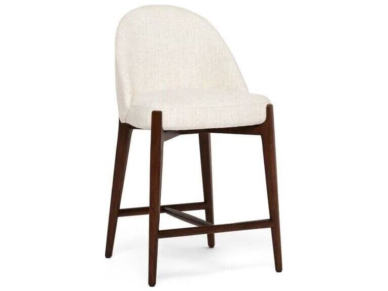 Interlude Home Oakley Toffee Desert Dune Upholstered Ash Wood Counter Stool
