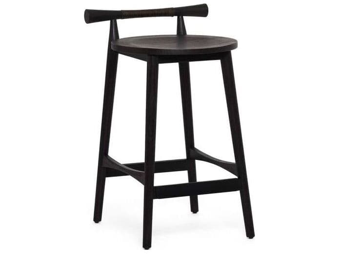 Interlude Home Madeira Matte Black Counter Stool