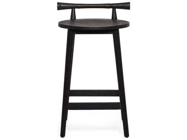 Interlude Home Madeira Matte Black Counter Stool