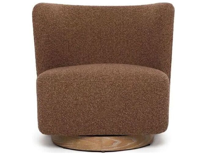 Interlude Home Dorian Swivel Brown Accent Chair