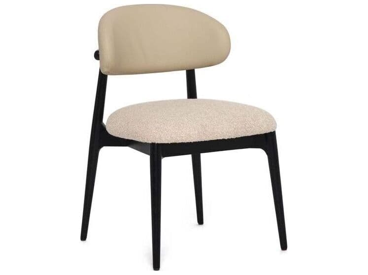 Interlude Home Liam Ash Wood Black Upholstered Armless Dining Chair