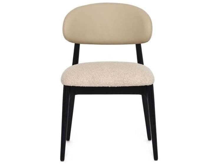 Interlude Home Liam Ash Wood Black Upholstered Armless Dining Chair