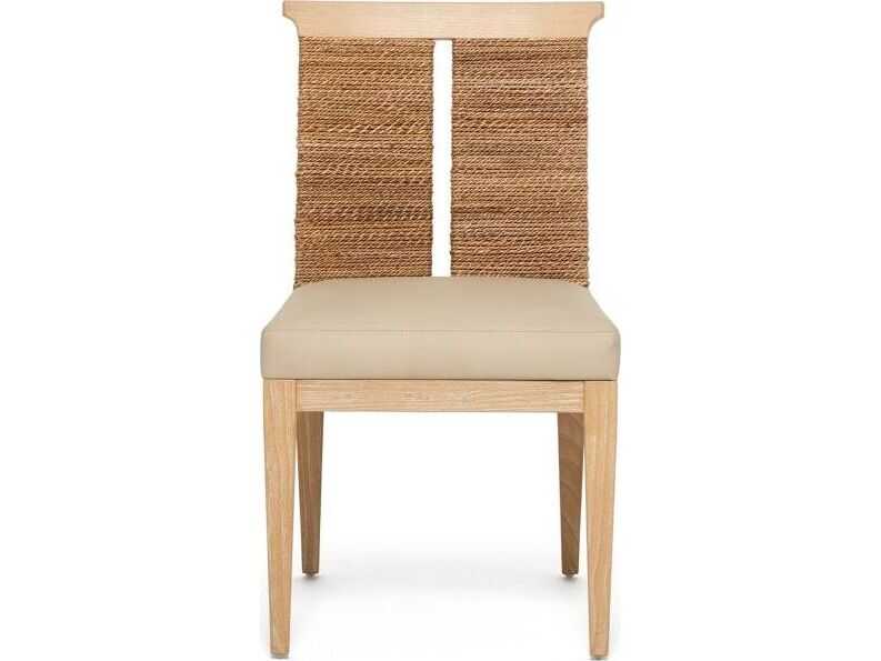 Interlude Home Reed Sungkai Wood Natural Faux Leather Armless Dining Chair