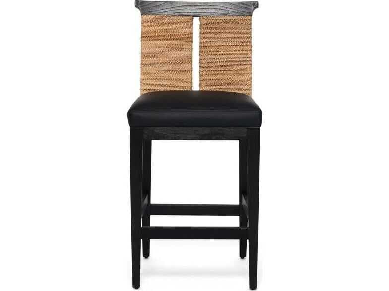 Interlude Home Reed Faux Leather Sungkai Wood Counter Stool