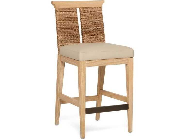 Interlude Home Reed Faux Leather Sungkai Wood Counter Stool