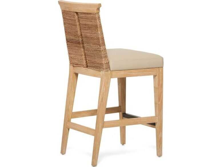 Interlude Home Reed Faux Leather Sungkai Wood Counter Stool