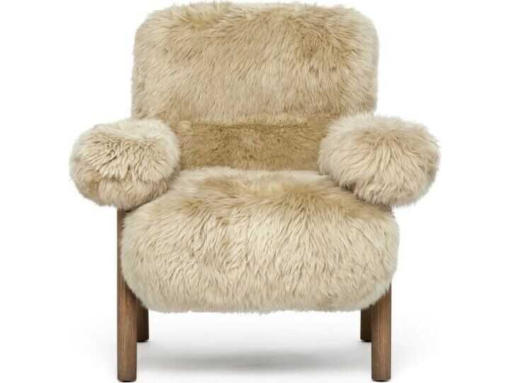 Interlude Home Nolan Tan Fur Accent Chair