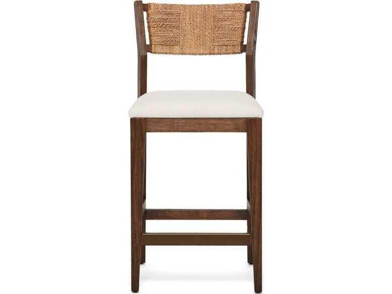 Interlude Home Colony Upholstered Sungkai Wood Counter Stool