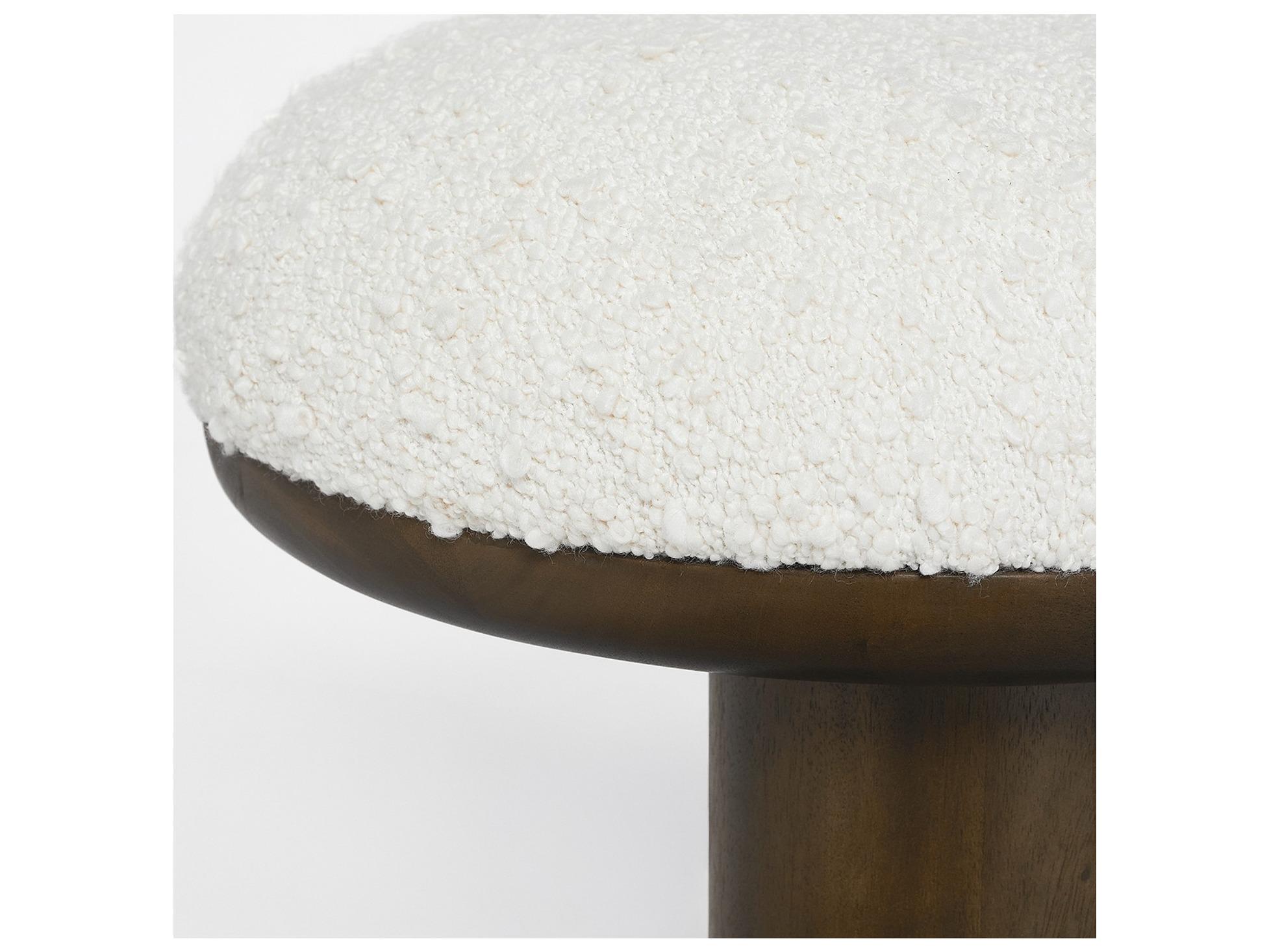 Interlude Home Reese Classic Walnut Whisper Brown Upholstered Accent Bench