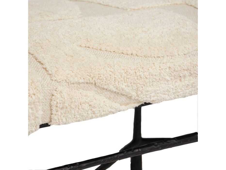 Interlude Home Collins Matte Black Terrain Beige Upholstered Accent Bench
