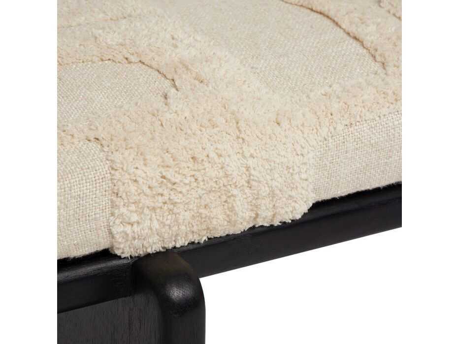 Interlude Home Collier Matte Black Terrain Beige Upholstered Accent Bench