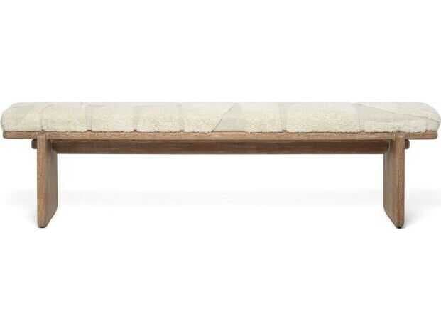 Interlude Home Collier Autumn Brown Terrain Beige Upholstered Accent Bench