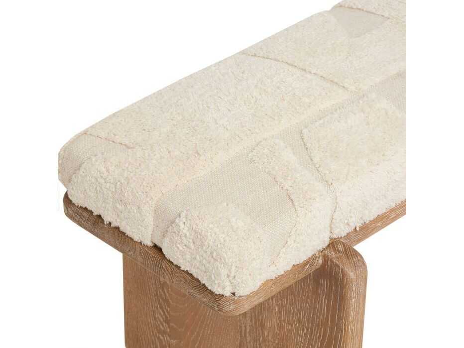 Interlude Home Collier Autumn Brown Terrain Beige Upholstered Accent Bench