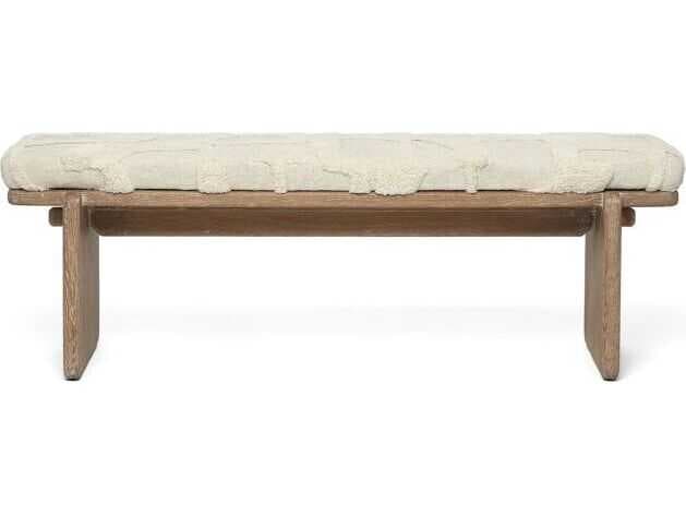 Interlude Home Collier Autumn Brown Terrain Beige Upholstered Accent Bench