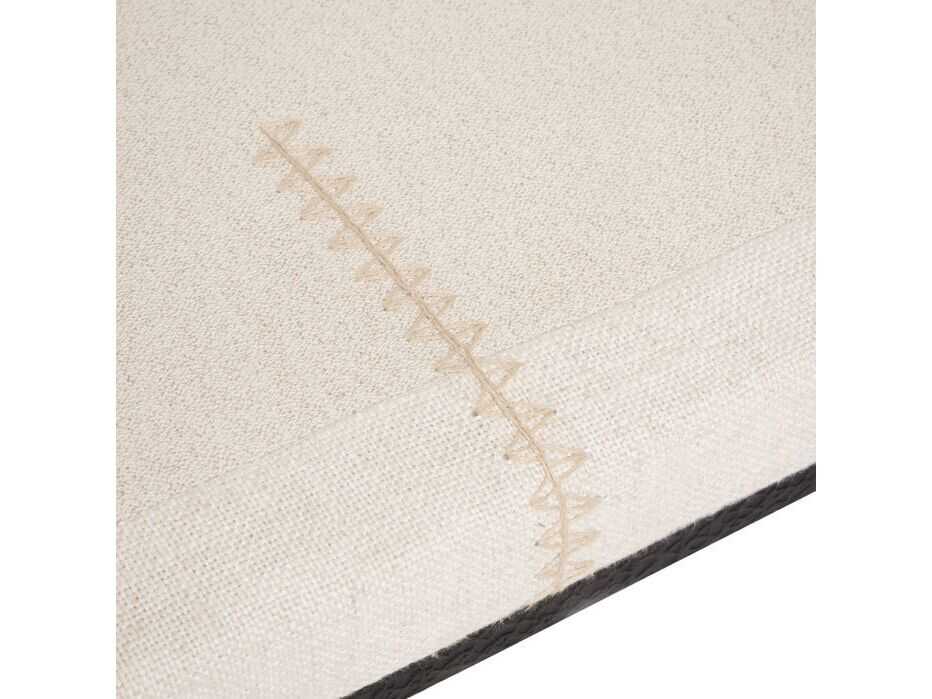 Interlude Home Cecile Matte Black Rye Beige Upholstered Accent Bench