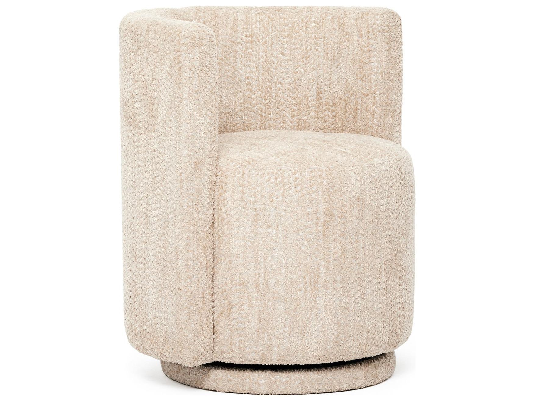 Interlude Home Willa Swivel Beige Accent Chair