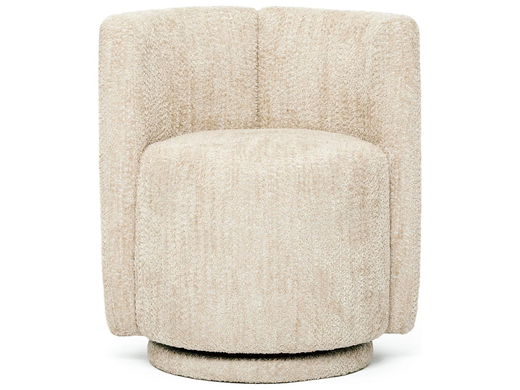 Interlude Home Willa Swivel Beige Accent Chair