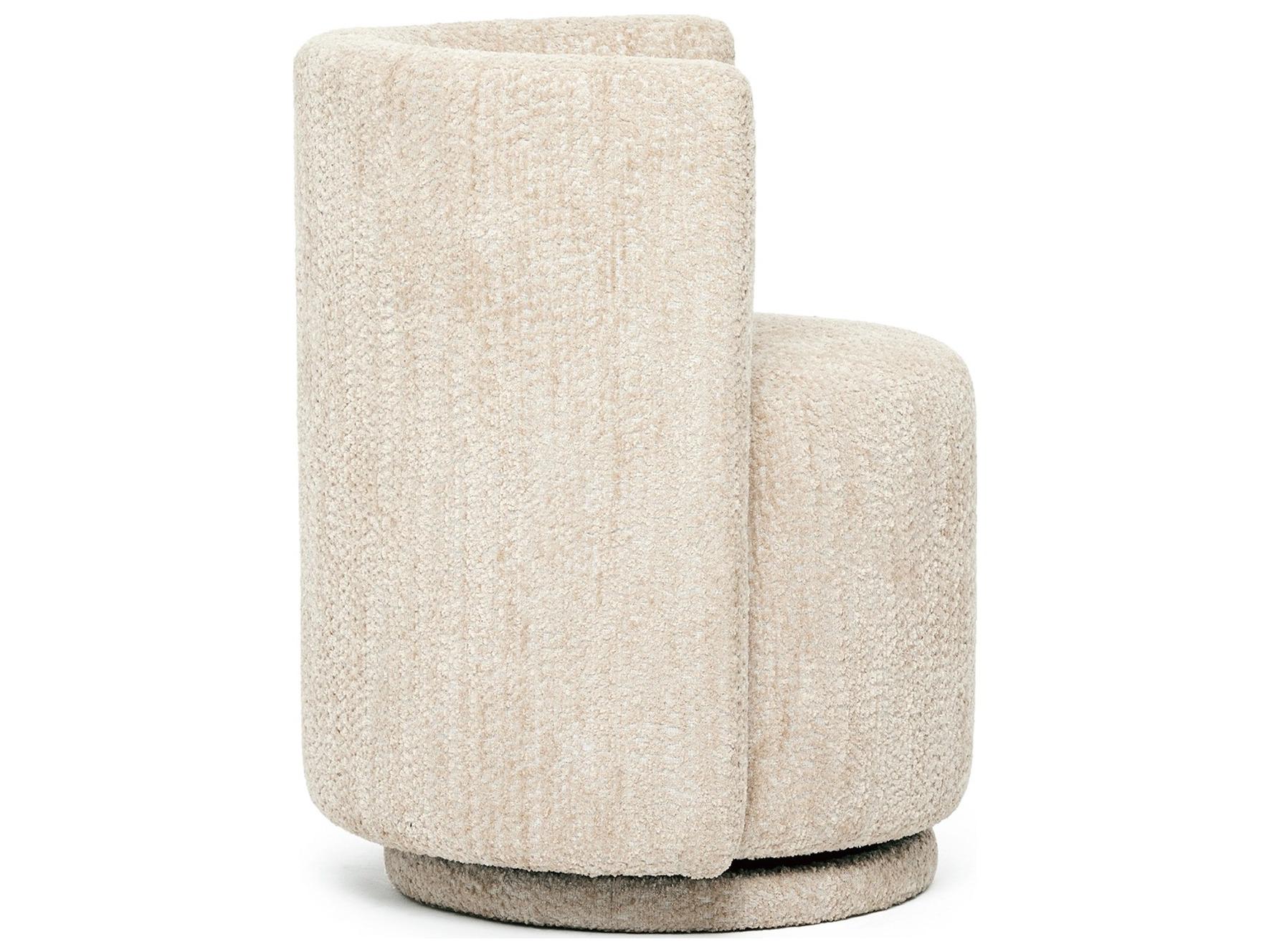 Interlude Home Willa Swivel Beige Accent Chair