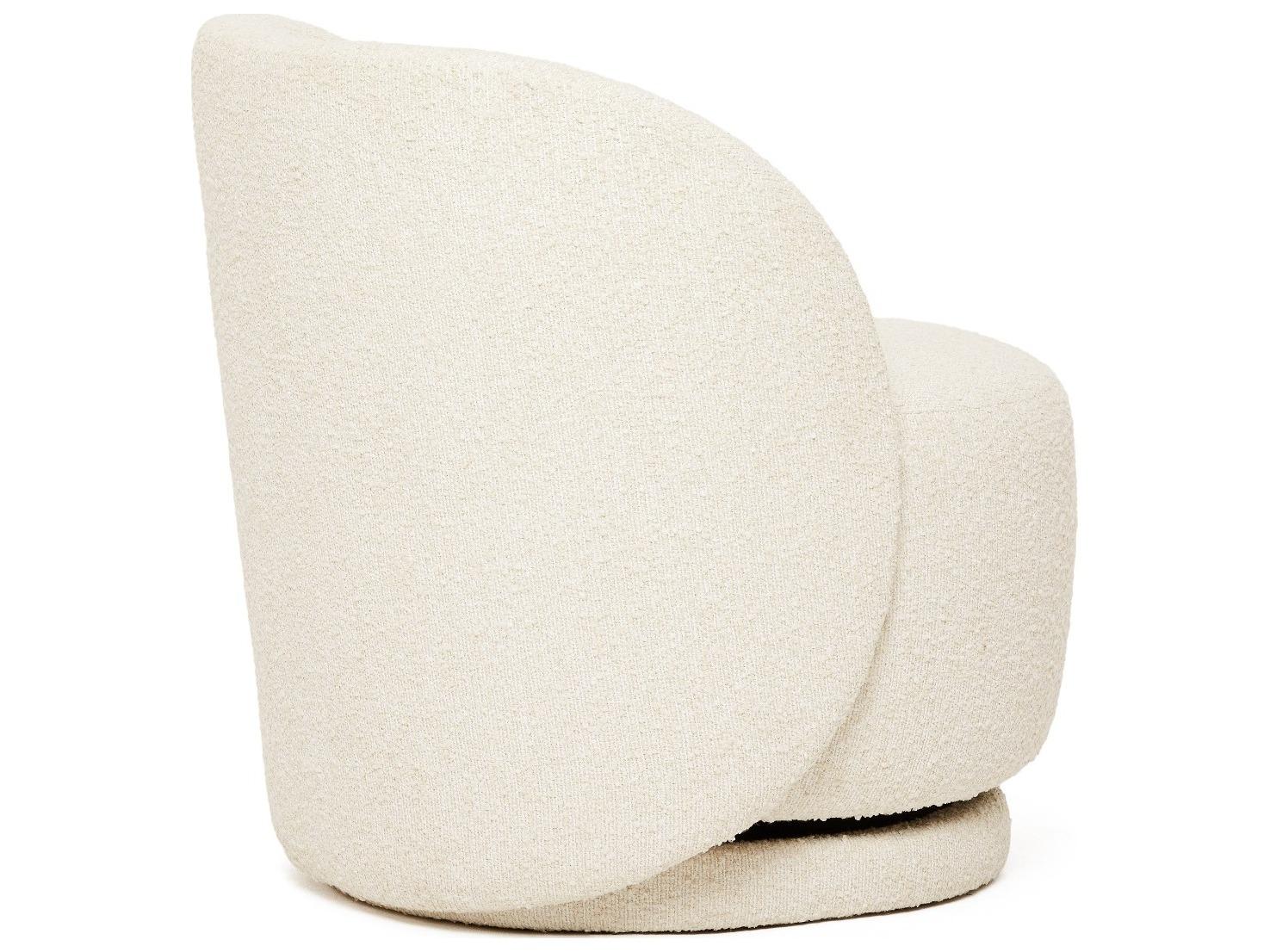 Interlude Home Oslo Swivel White Accent Chair