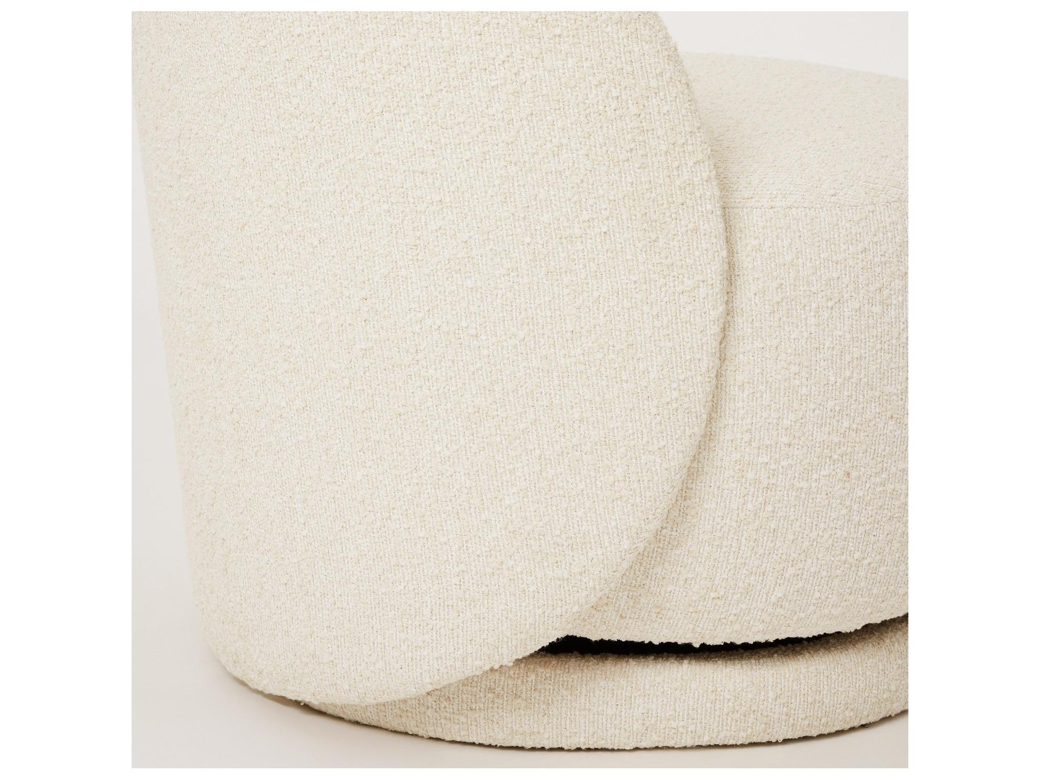 Interlude Home Oslo Swivel White Accent Chair