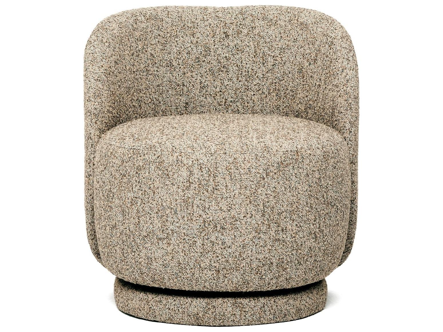 Interlude Home Oslo Swivel Brown Accent Chair