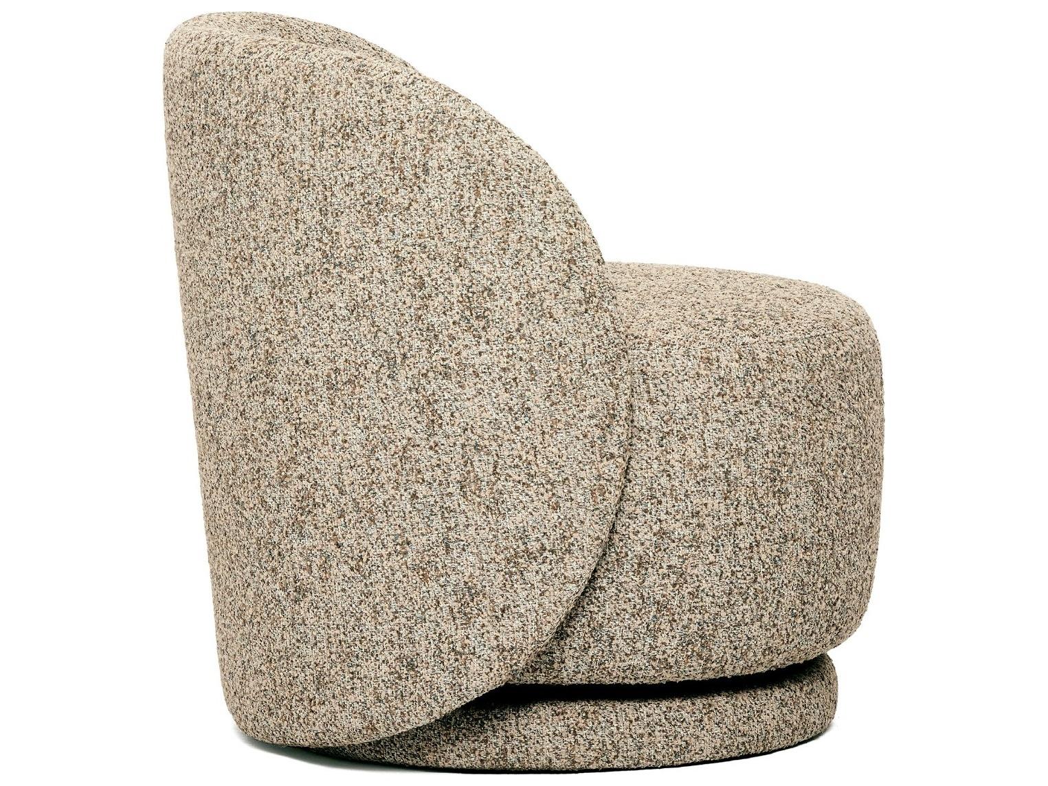 Interlude Home Oslo Swivel Brown Accent Chair