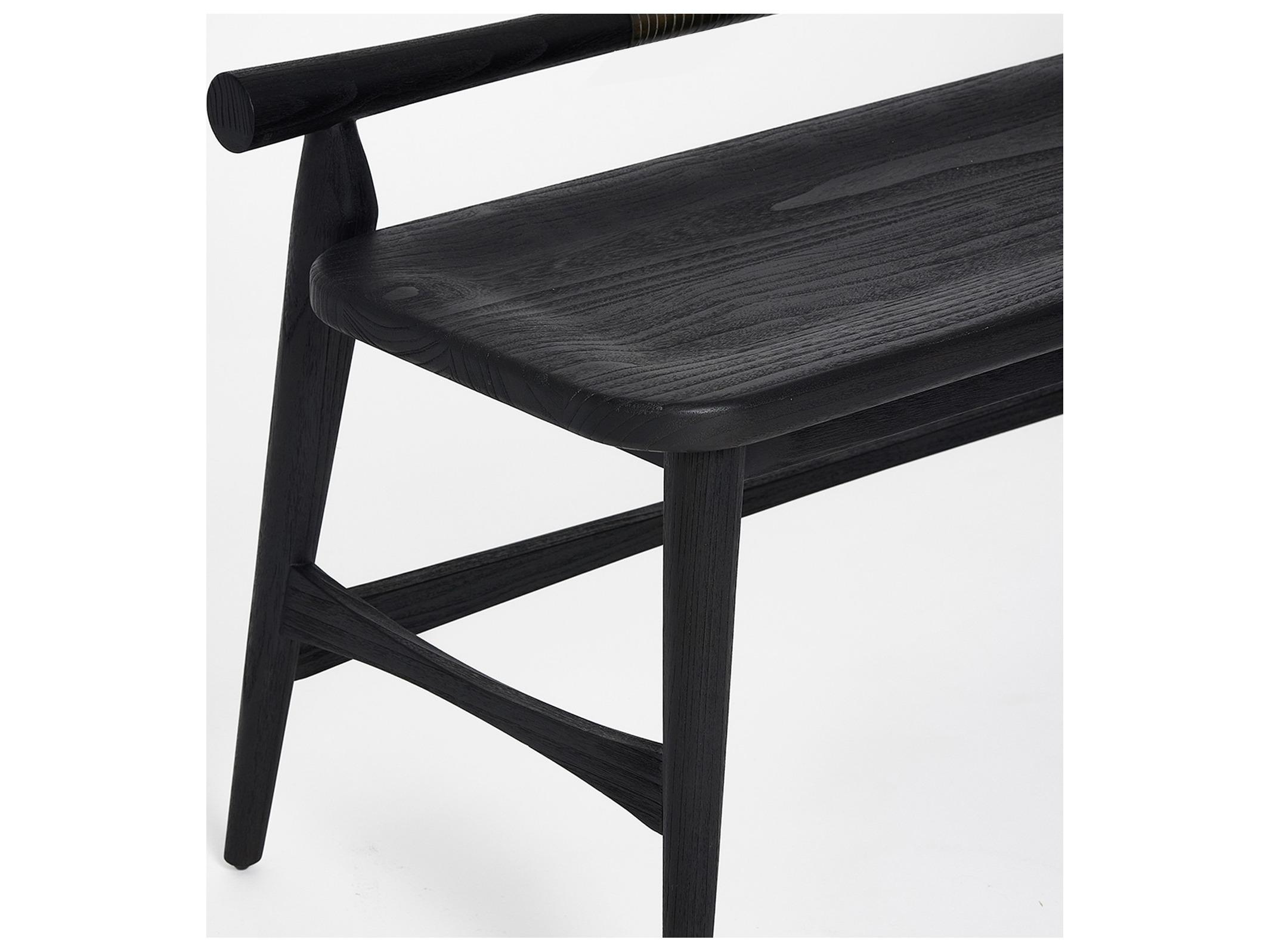 Interlude Home Madeira Matte Black Accent Bench