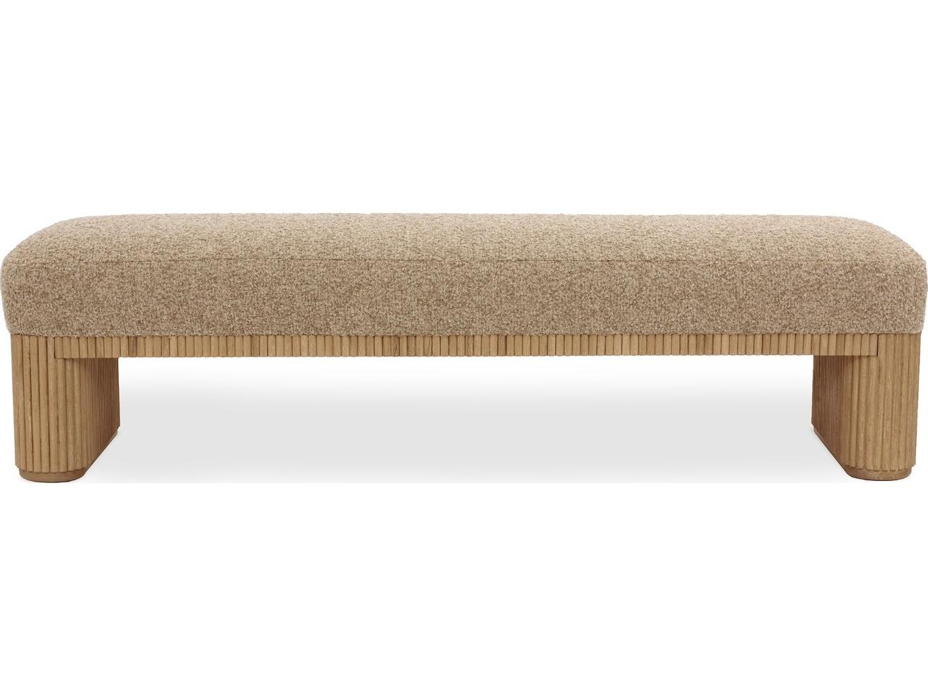 Interlude Home Laurel Saddle Finch Beige Upholstered Accent Bench