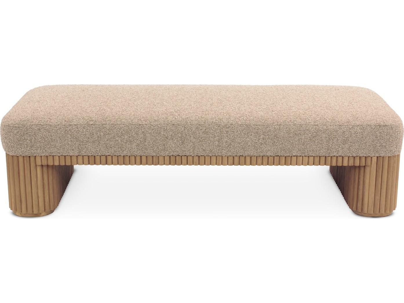 Interlude Home Laurel Saddle Finch Beige Upholstered Accent Bench