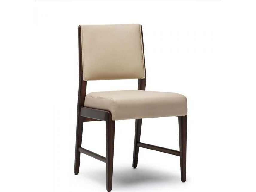 Interlude Home Ludlow Walnut Wood Brown Faux Leather Armless Dining Chair