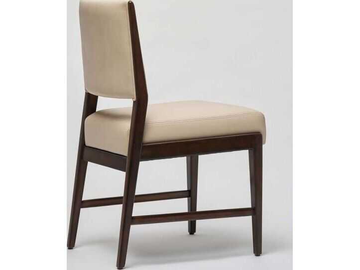 Interlude Home Ludlow Walnut Wood Brown Faux Leather Armless Dining Chair